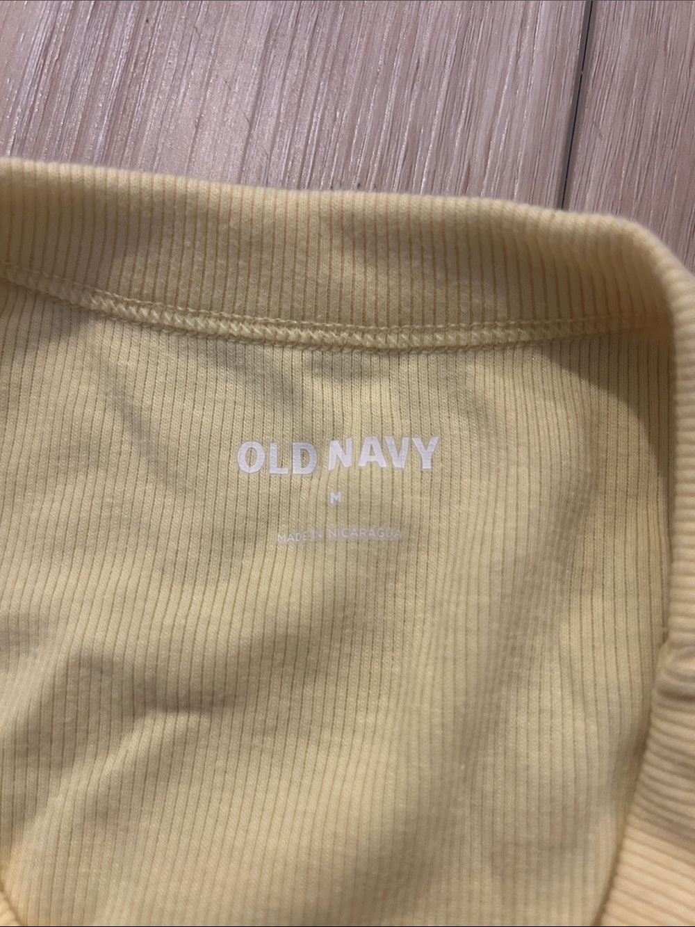 Old Navy Pale Yellow Ribbed Racerback Tank - Picture 2 of 3